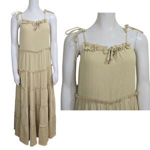 Charlie‎ Holiday Anthropologie Dress Womens Size 6 Senorita Maxi Tiered Boho